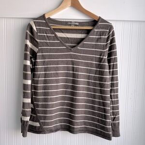Smartwool asymmetrical brown stripe sweater
